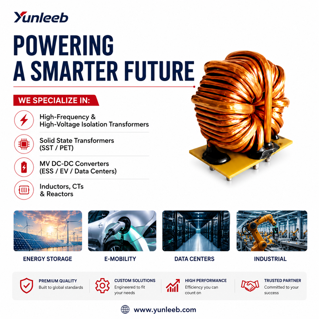 High Performance Inductors and Reactors for Industrial Power Applications