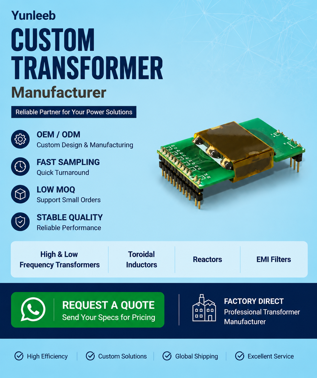 PCB Planar Transformer Manufacturer for High Frequency Power Applications