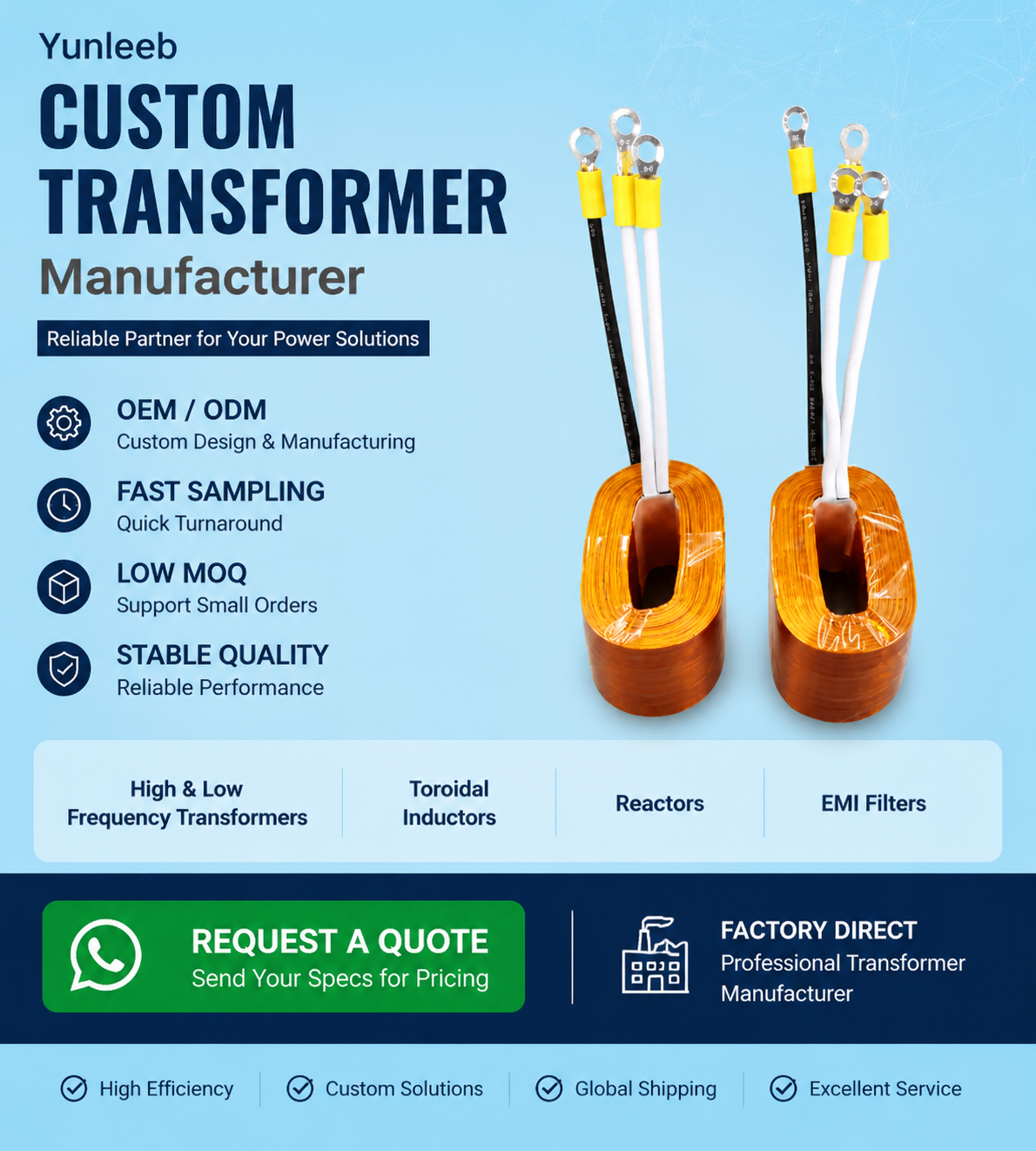 EE80 High Current Choke Coil for Charging Modules | YUNLEEB