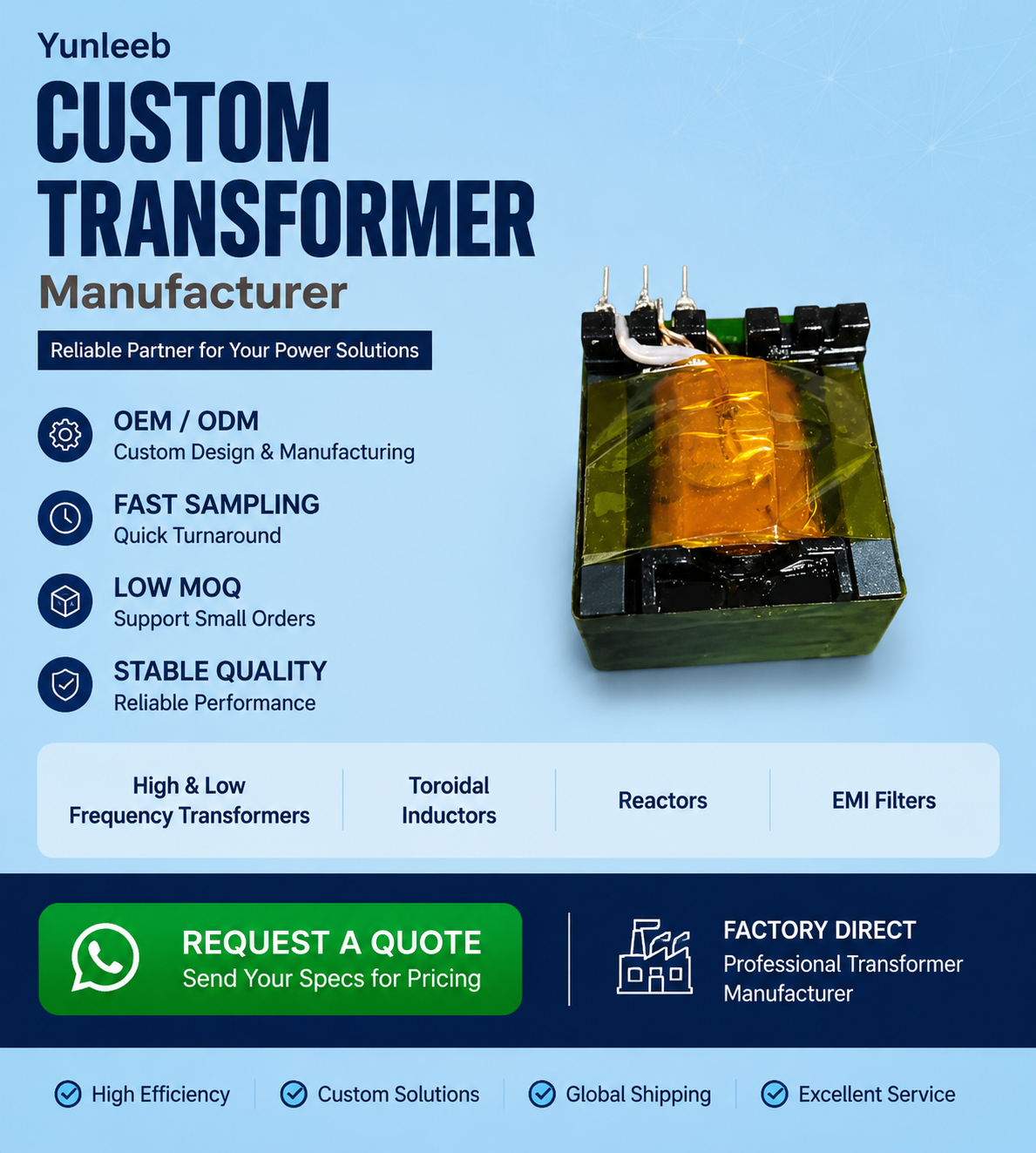 PQ3230 High Frequency Transformer for Forward Converter | YUNLEEB