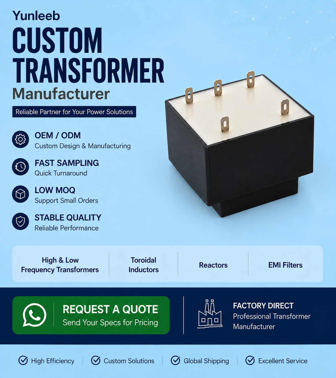 EE57 Electric Fence Transformer | Custom High Voltage Transformer