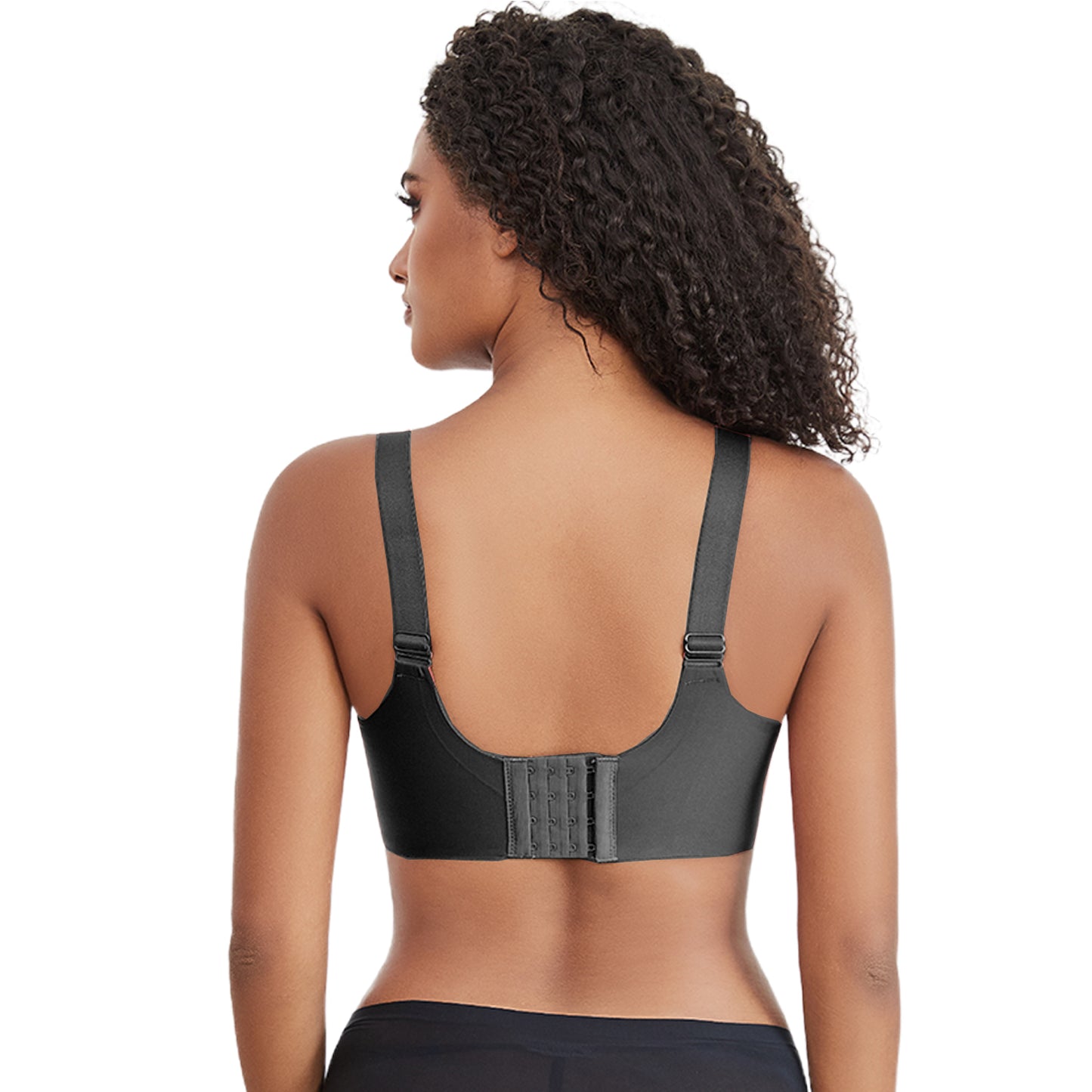 Yunleeb Seamless Bra Feel Air T-Shirt Wireless Bra with Support -Black