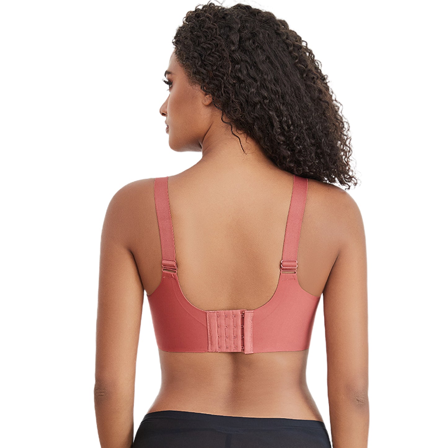 Yunleeb Seamless Bra Feel Air T-Shirt Wireless Bra with Support -Red