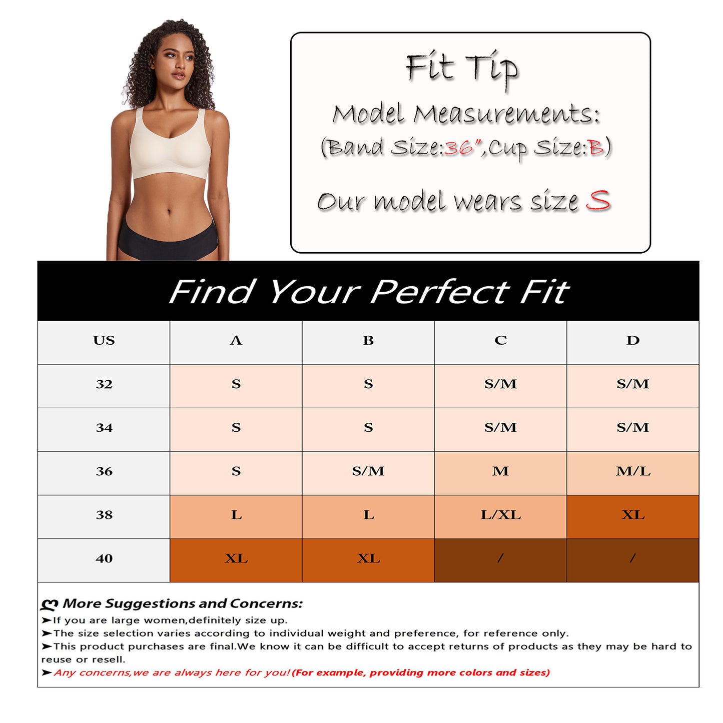 Yunleeb Seamless Bra Feel Air T-Shirt Wireless Bra with Support -Nude