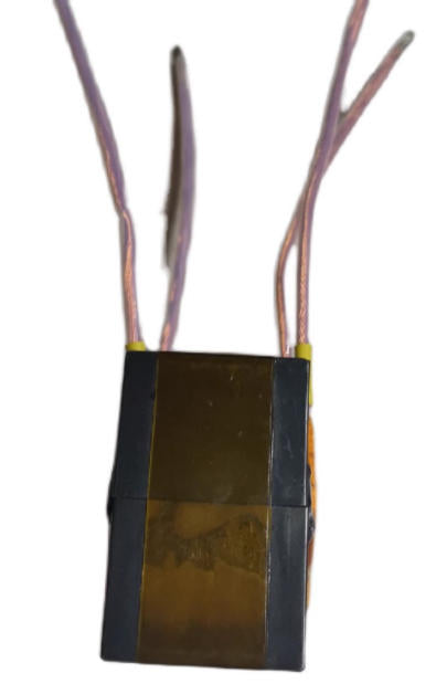 PQ4040 transformer front view showing coreless structure