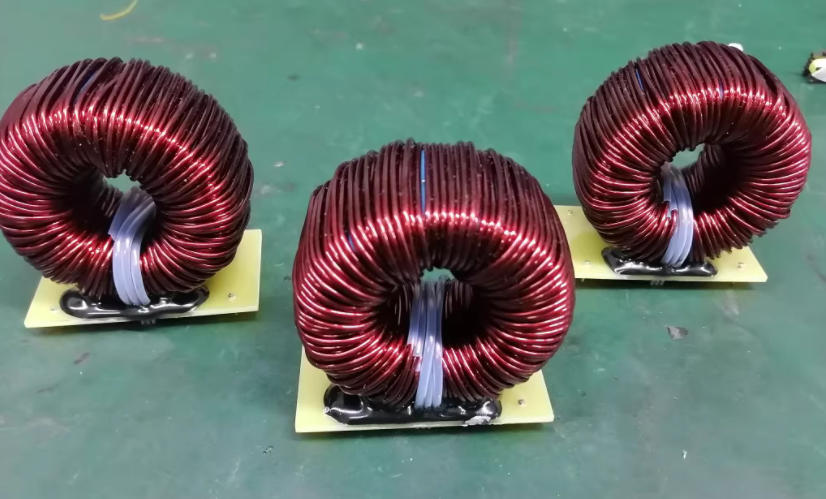 Three phase toroidal differential mode and common mode inductor high current structure
